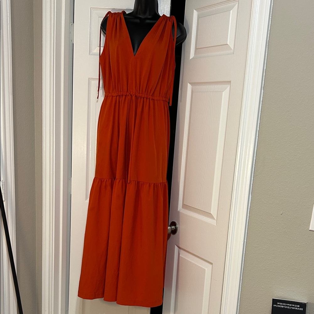 Calvin Klein Rust Orange Maxi Dress
